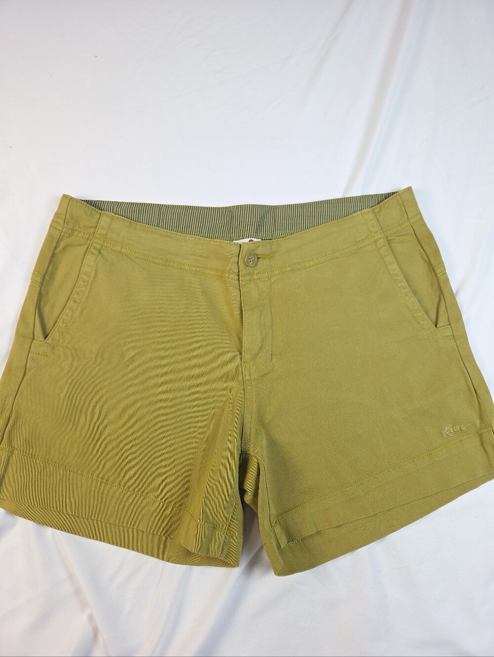 Kavu Twill Cotton Olive Green Flappy Pocket Outdoor Hiking Shorts Size 12